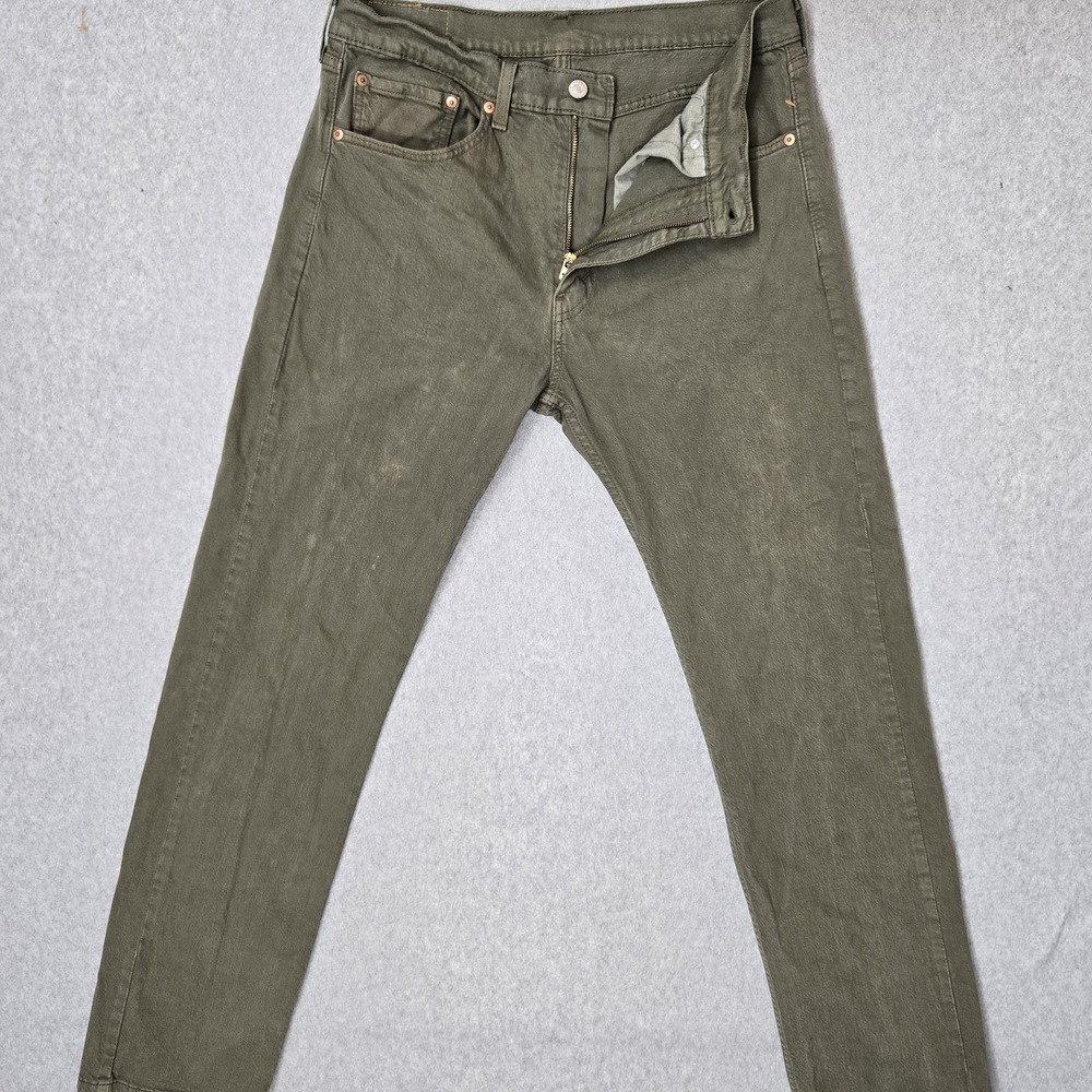 Levi's 505 Men Jeans 34X34 Olive Green‎ Denim Regular Fit Straight Leg